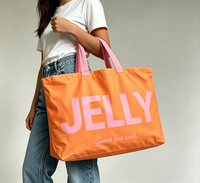 Borsa Tote in Tela di Cotone Naturale Oversize Ecologica, Borsa a Spalla Promozionale per Shopping con Logo Personalizzato, Ordine all'Ingrosso