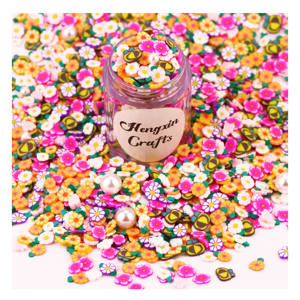 Bolas de arcilla polimérica con diseño de margaritas, mezcla de flores y arcilla polimérica de 5 MM, 1 kg/bolsa - Product Image 1