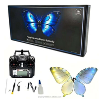 JIN PENG Papillon Bionique en Fibre de Carbone Télécommandé avec Ailes Battantes et Lumières LED pour Décoration d'Événements et Fêtes
