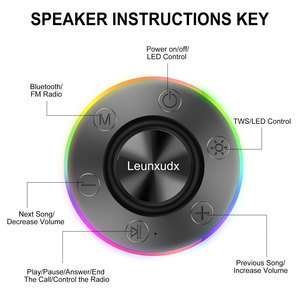 LS Bathroom blue tooth speaker shower IPX7 waterproof speakers blue tooth wireless with Light Show FM <span class=keywords><strong>Radio</strong></span> Built-in Microphone - Product Image 4