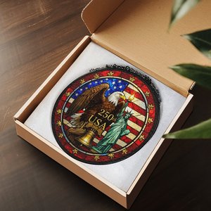 Atrapasueños de Vidrio con Diseño de la Historia Americana de los Últimos 250 Años, Adorno Colgante para Interiores - Product Image 3