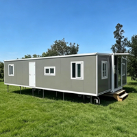 Villa préfabriquée extensible à double aile de 40 pieds Zhonghao, design moderne, panneaux sandwich en acier, maison conteneur respirante, garantie 5 ans