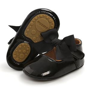 Chaussures Souples pour Bébé Princesse, Premiers Pas, Nouveau-né, en Cuir PU avec Nœud, Style Mary Jane, pour Fille - Product Image 1