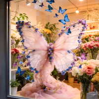 Grande décoration de fleurs artificielles en forme de papillon, décoration géante pour mariage, événement, maison, jardin, centre commercial