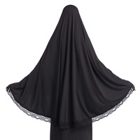 Hersteller versand bereit Gut gemachtes hochwertiges Trikot schwarz Marine Pink 6 Farben Hijab Khimar mit Spitze