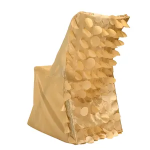 塔夫绸花瓣金色折叠椅盖