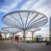 Structure de Tension Moderne en Membrane Transparente ETFE PTFE pour Bâtiments, Entrepôts, Hôtels, Écoles, Parcs, Villas et Abri Extérieur Contre la Pluie