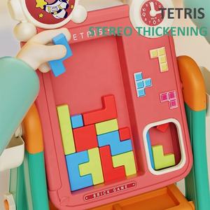 KSF 2 в 1 многофункциональная настольная игрушка-головоломка строительные блоки игры музыка цветная Двухсторонняя доска для рисования детские игрушки - Product Image 4