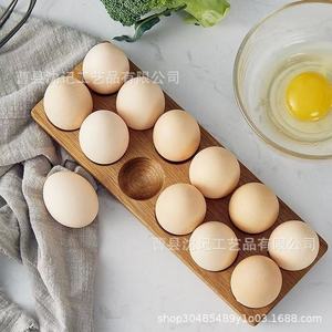 Wooden Egg Tray 12 Compartment Fresh Keeping Storage <b>Kitchen</b> Countertop Organizer - Product Image 1