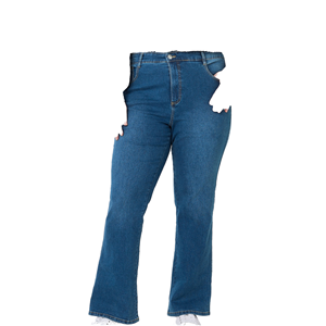 Pantalones ajustados de mezclilla azules clásicos Spot Quick Hair para mujer, de cintura media, estilo vintage, lavados, elásticos y transpirables, ideales para fiestas informales. - Product Image 1