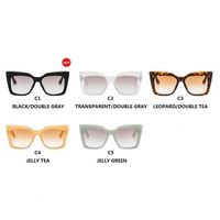 Lunettes de soleil œil de chat rétro à grande monture pour femmes, montures solides à bordure complète, protection UV, style défilé