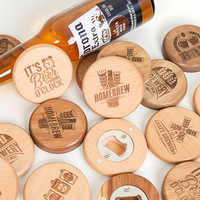 Ouvre-bouteille magnétique de réfrigérateur personnalisé Dessous de verre de bière soda créatif Ouvre-bouteille en bois Aimant de réfrigérateur Cadeau souvenir