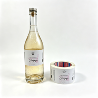 Étiquettes personnalisées pour bouteilles de vin, marque privée, fraise, pour jus, autocollant en rouleau, étiquette adhésive imperméable pour spiritueux, papier kraft