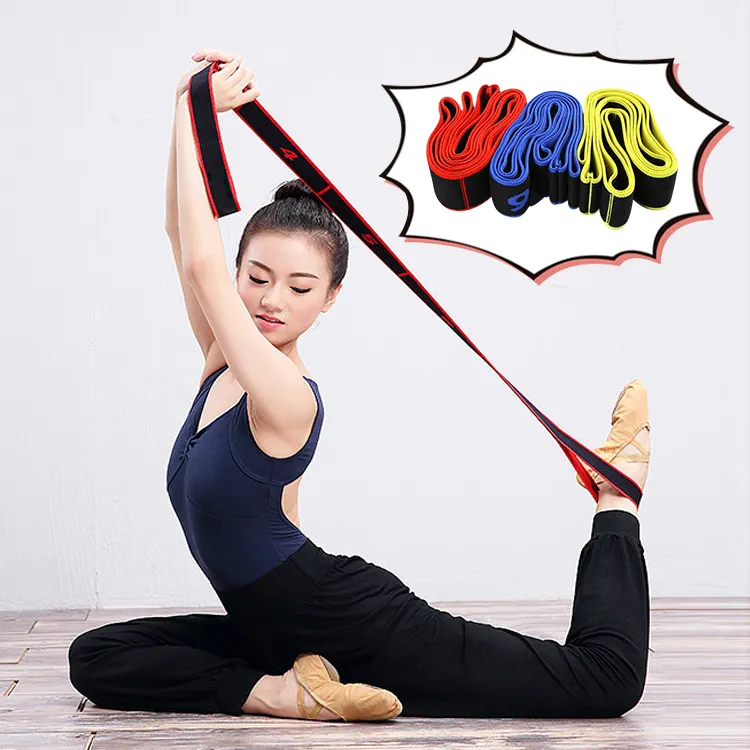 Özel çeşitli renk Polyester Yoga elastik streç direnç bantları egzersiz Band spor Fitness için