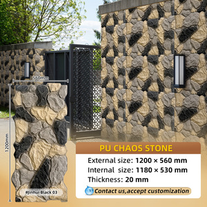 Façades extérieures modernes Panneau mural en fausse pierre artificielle Panneau de revêtement mural interne et externe Panneau mural en pierre Pu - Product Image 4