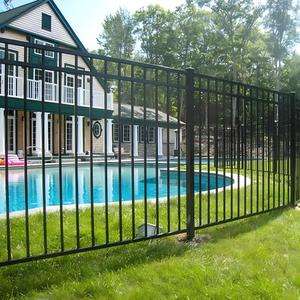 Modern Black Iron <b>Pool</b> Fence 6 Feet High Rectangle Rustproof Painted Surface Security <b>Garden</b> Fence Panel - Product Image 1