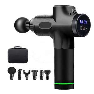 Kit de Masajeador Corporal Profesional Inalámbrico de 24 V, Pistola de Masaje Corporal Eléctrica Negra con Motor de Escobillas, 5 Cabezales de Masaje, 1200-3200 RPM - Product Image 1