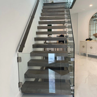 Benutzer definierte moderne Villa schwimmende Boden treppe Australian Standard Straight Stringer Mono Stringer schwimmende Treppe