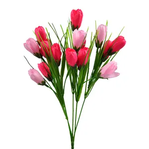 Seide künstliche Tulpen Blumen im Freien UV-beständig No Fade Cemetery Blumen Blumen hängenden Blumenstrauß im Freien künstliche Pflanzen