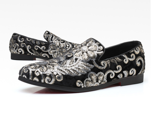 Chaussures à paillettes pour hommes, mocassins de couleur bleue, grande taille 46 47 48, chaussures de bureau et de carrière - Product Image 6