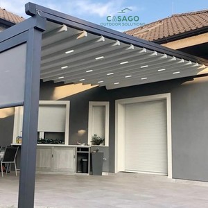 Pérgola Plegable Motorizada de Aluminio <span class=keywords><strong>con</strong></span> Toldo de Tela Acrílica Impermeable, Control Remoto y Sensor de Lluvia - Product Image 3