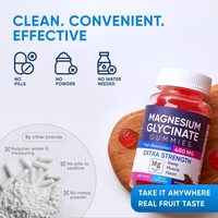Gummies de glycinate de magnésium sans sucre à marque privée OEM, enrichies en vitamines, 400 L-théanine, camomille, mélisse