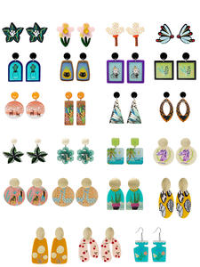 BELLEWORLD argilla polimerica 925 argento placcato acrilico orecchini geometrici fiore di girasole in resina acrilica orecchini orecchini donna - Product Image 2