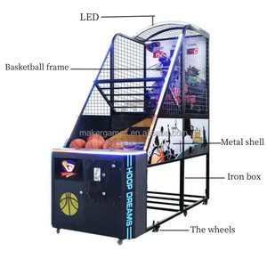Chất lượng cao kim loại bóng rổ Arcade trò chơi máy gấp đồng tiền hoạt động trò chơi bóng rổ chụp bóng rổ trò chơi máy - Product Image 6