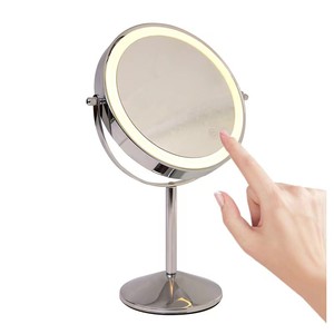 กระจกแต่งหน้าแบบมีไฟ LED สองดวง พร้อมแว่นขยาย - Product Image 1