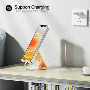 कारखाने प्रत्यक्ष बिक्री परिशुद्धता प्लेटेड धातु सेवा चांदी-प्लेटेड एल्यूमीनियम टैबलेट या डेस्क टेबल पर सेलफोन धारक - Product Image 3