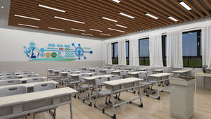 Arredamento Scolastico in Metallo, Set di Banchi e Sedie Doppi Regolabili per Aule Universitarie - Product Image 4
