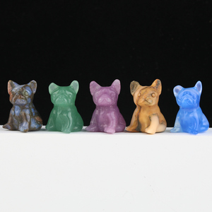 Mini Figurines de bouledogue français en cristal de Quartz, décoration de la maison, cadeau pour enfants - Product Image 6