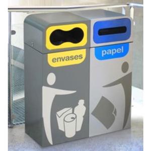 Papelera Bruselas 120L 2 Contenitori Apertura 0-1 Colore B-A Res 010-009 - Product Image 1