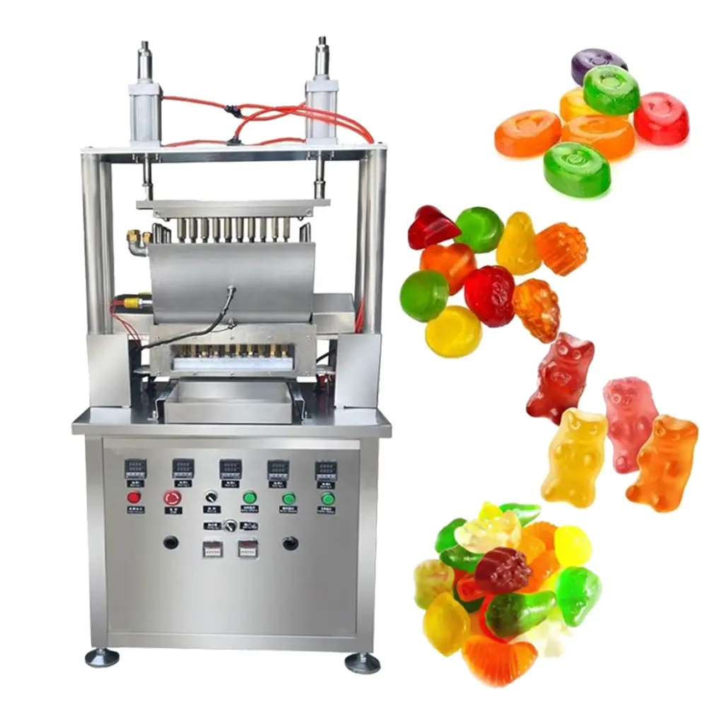 small candy drop machine lollypop jelly gummy hard lolly stick making mini sweet bean mold depositor pouring forming demolder