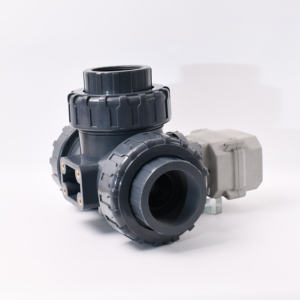 A150 DN50 50mm 24v CR202 normalmente DC12-24v chiuso 3 vie L T porta upvc pvc motorizzato valvola a sfera - Product Image 3