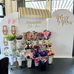 حامل زهور ، حامل قوس ، خلفية للحفلات ، لوازم حفلات استحمام الأطفال ، حامل خلفية أكريليك وردي ، حامل قوس خلفي من كلوريد البولي فينيل - Product Image 3