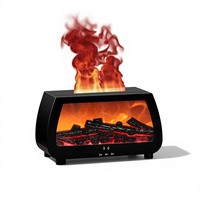 Diffuseur d'aromathérapie compact à effet flamme par ultrasons, nouveau modèle 2026, pour foyer transfrontalier, avec télécommande et prise secteur
