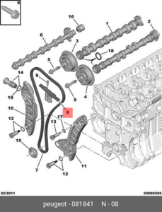 Original Steuerkettenkomponente Steuerkette 9822827080 0829G3 081840 081841 081833 für Citroen Peugeot 1.6 THP EP6 / EP6C - Product Image 3