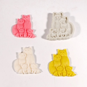 Ensemble de moules en silicone TangChu Cat Family pour la fabrication de porte-savons, de plateaux à bijoux, de fondants et d'organisateurs de maison - Product Image 1