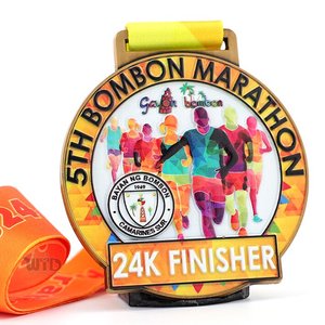Medallas Profesionales Personalizadas para Maratón, Premios de Aleación de Zinc con Impresión UV y Esmalte 3D, Bombon Filipinas 24K, Premios para Finalistas de Eventos - Product Image 1