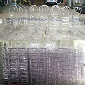 Chaise de banquet portable en résine acrylique transparente moderne, personnalisée en usine, étanche, style Napoléon Chiavari, pour mariage, fête, hôtel - Product Image 5