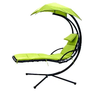 Alta qualidade Sun Lounger Jardim Varanda Metal Hanging Canopy Cama balanço pendurado cadeira ao ar livre