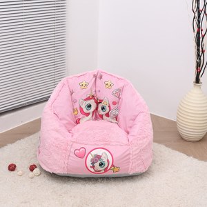 Pouf pour enfants imprimé dessin animé mignon rose <span class=keywords><strong>licorne</strong></span> citrouille PV polaire confortable paresseux canapé chaise personnalisé en gros <span class=keywords><strong>mousse</strong></span> canapé sac - Product Image 1