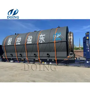 Mükemmel kalite toplu tipi 15tpd atık lastik pyrolysis makinesi obtaion ağır yakıt yağı tesisi