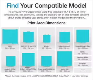Plaque de construction CryoGrip Pro Glacier BIQU 356x356mm |   Acier à ressort magnétique pour Voron 350 <span class=keywords><strong>Sovol</strong></span> SV08 |   Plateau chauffant pour imprimante 3D - Product Image 2