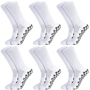 Red <b>Gripper</b> Sports <b>Socks</b> Breathable Sweat Absorbent Crew Athletic <b>Socks</b> Anti Odor for Basketball Soccer Yoga - Product Image 3
