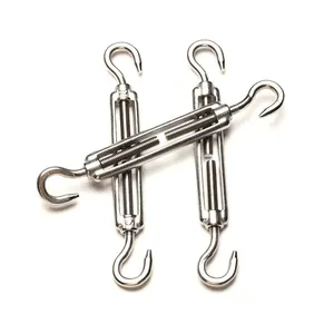 Us Heavy Duty Large Size Marine Stainless Steel Double Hooks Open Body Turnbuckle Tensioner M2 M 24 European Type