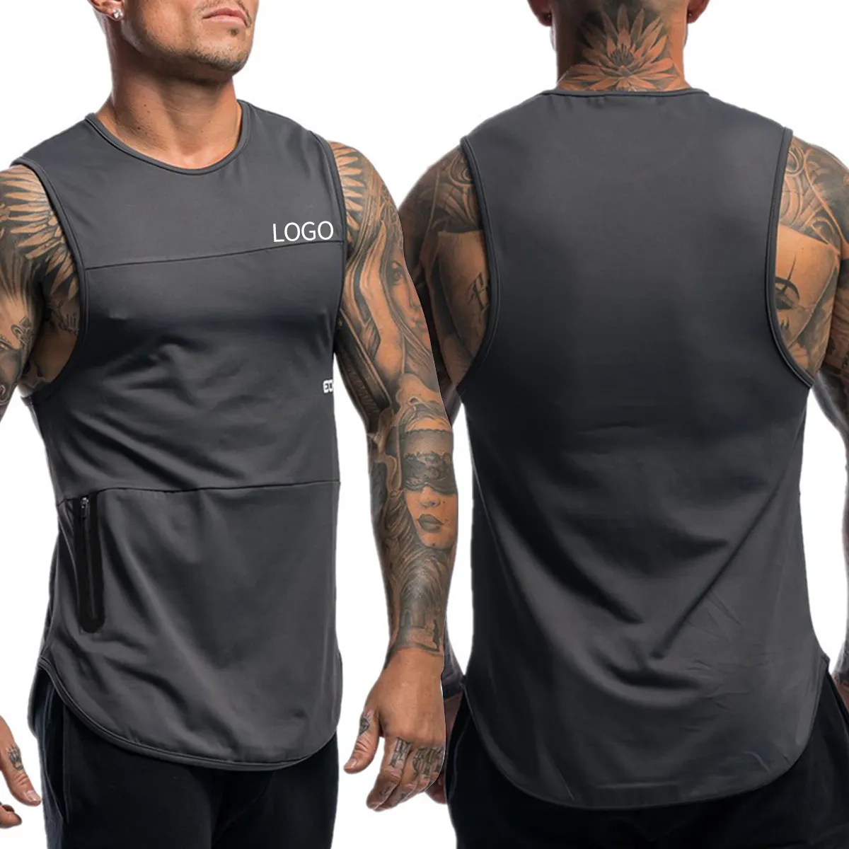 Best Discount Wholesale Custom Logo Size And Color Oem Men Gym Vest Sport Singlets With Pocket Mens Tank Top