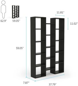 <b>Modern</b> Bookcase, 5-<b>Shelf</b> Storage Organizer With 14-Cube Display Bookshelf SG001 Bookcases SG001 - Product Image 4
