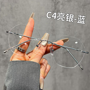 Gafas Ópticas Metálicas Sin Montura 31292 para Mujer, Protección Contra Luz Azul, Lentes Transparentes, Montura Mediana, Origen Taizhou - Product Image 3